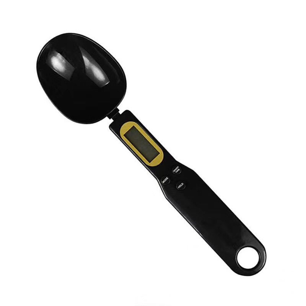 Kitchen Measuring Spoon Scale LCD Display Digital Measuring Electronic Weight Gram Food Scale Precise Cooking Baking Accessories: Black