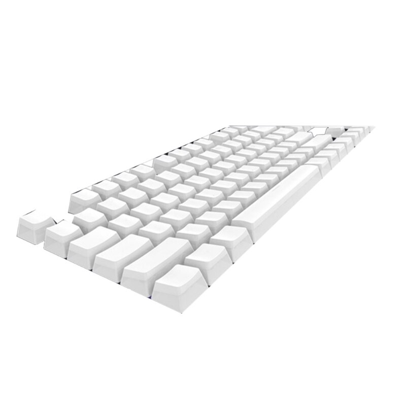 1Set Double Shot PBT Keycap 104 Keys Pudding Backlight Keycaps OEM Profile for RGB Mechanical Keyboard Black and White: white