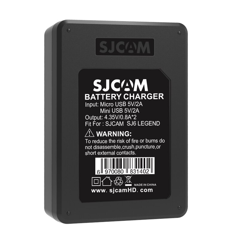Originele SJCAM Accessoires Travel Bureauhouder Dual Slot Batterij Lader voor SJCAM SJ6 Legend Sport Actie Camera