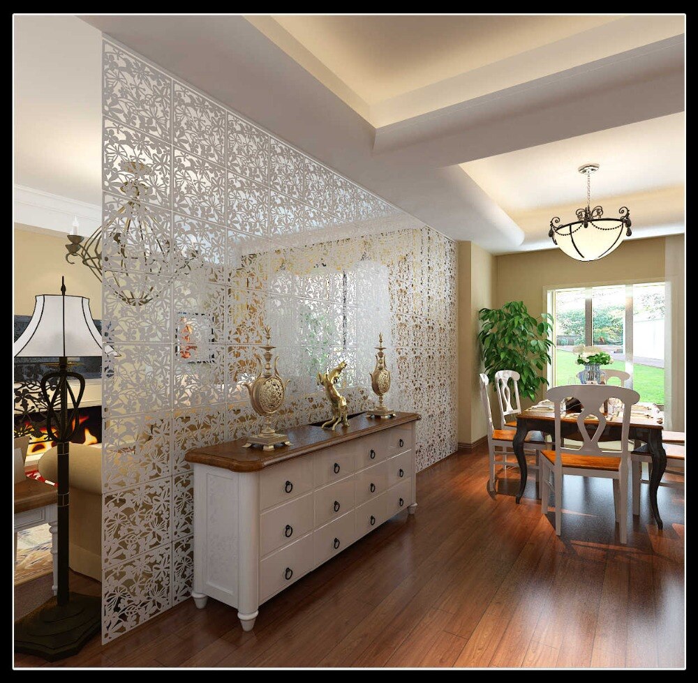 Hanging folding screen set partitions Entranceway door TV cutout grilles