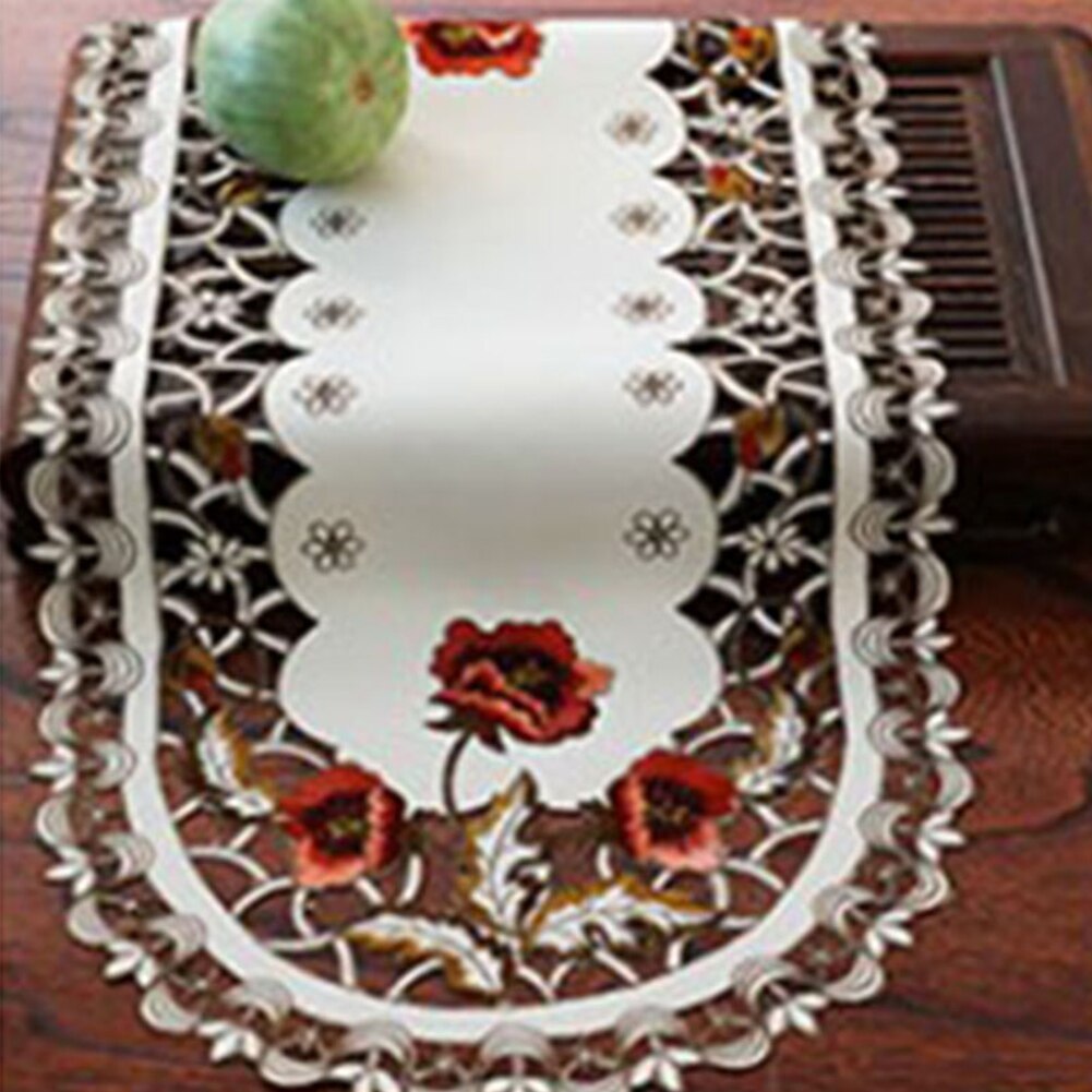 Vintage oval dug bord spisebord betræk europæisk broderet garn blomst stof fest stue bord måtte betræk boligindretning