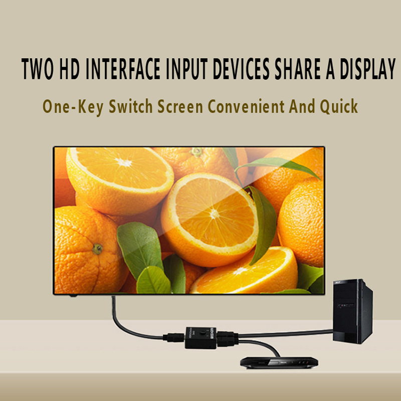 4K HDMI-compatible Switch 2 Ports Bi-directional Manual 2x1 1x2 Adapter Supports 4K FHD Ultra 1080P for Projector PS4/3 TV Box