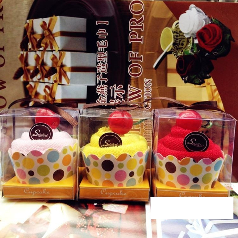 10Pcs Sweet Cake Towel Favor Bridesmaid Wedding Birthday Towel Ideas Color Random