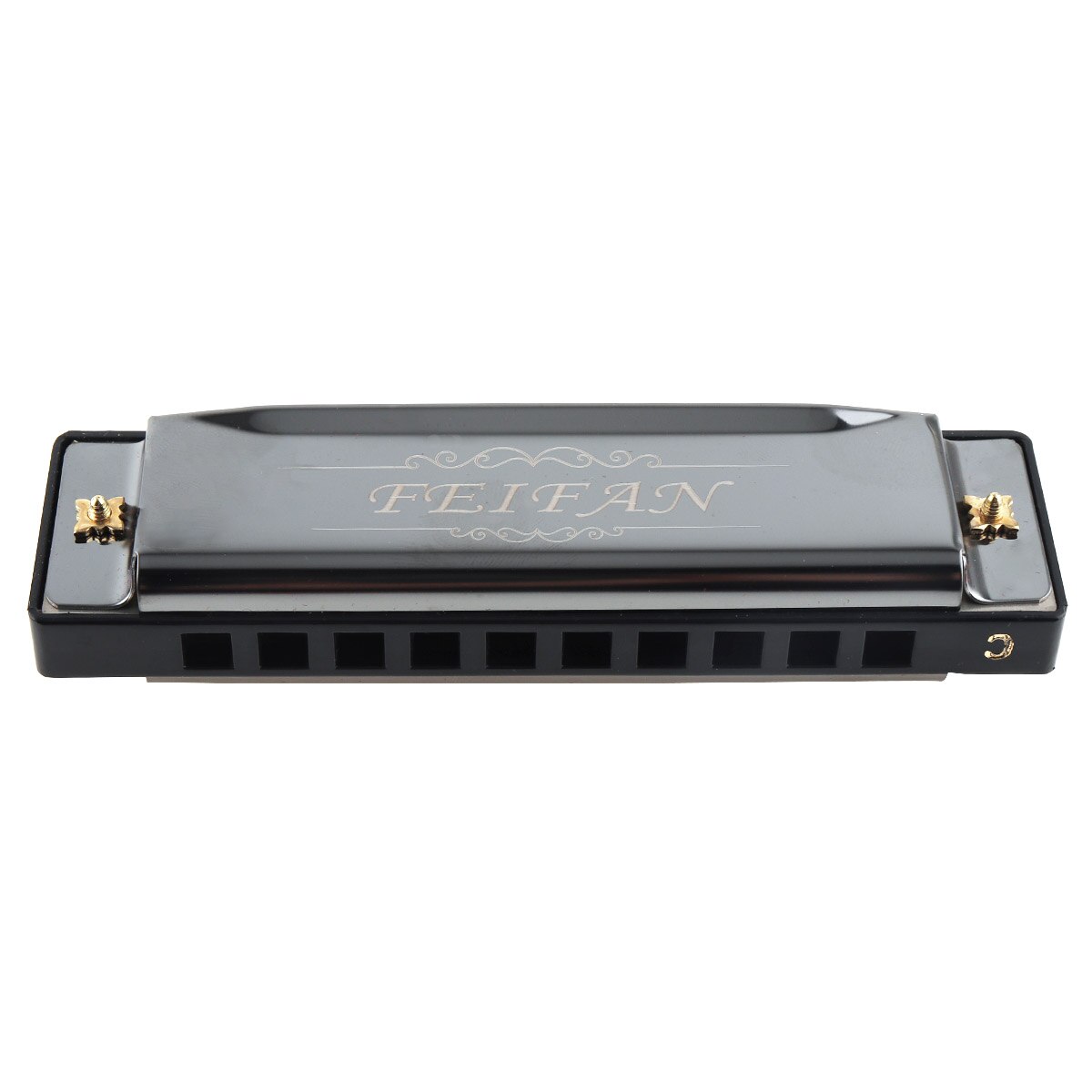 10 Gaten 20 Tonec Harmonica Blues Harp Mondharmonica Matte Black Rvs Muziekinstrument Voor Beginner