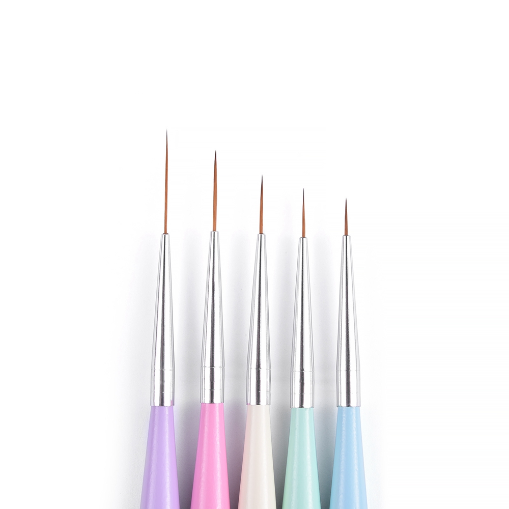 5 Stuks Striping Nail Art Liner Borstels Set Fijn Schilderij Tekening Striping Liner Tips Nail Art Pen Nail Salon Manicure Diy