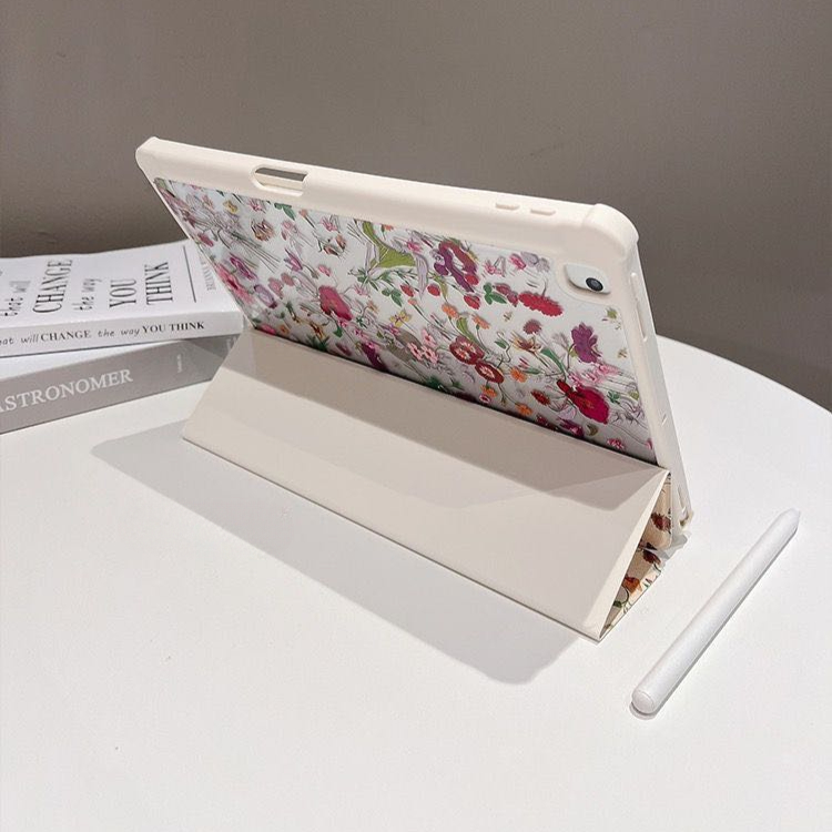 1pc Kleurrijke Bloemen Stand Tablet Beschermhoes Geschikt voor iPad 10.9/10.2/Air4/5/Pro11/10th/10.5 Case met Potlood Slot Houder