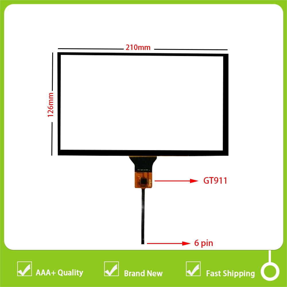 Nova 9 polegada 6 fios Do Painel Touch Screen Para 6pin GT911 LXH-TPC0013-0021-V5 XDX de Navegação GPS Do Carro