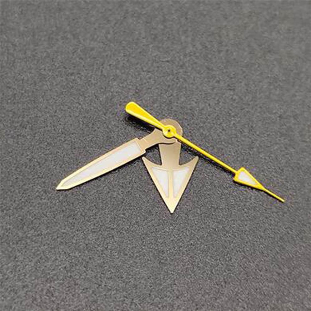 Minimalistischen Uhr Nadel C3 Stark Grün Luminou Uhr Hände für NH35 NH36 4R36 Uhr Bewegung: Gold Yellow