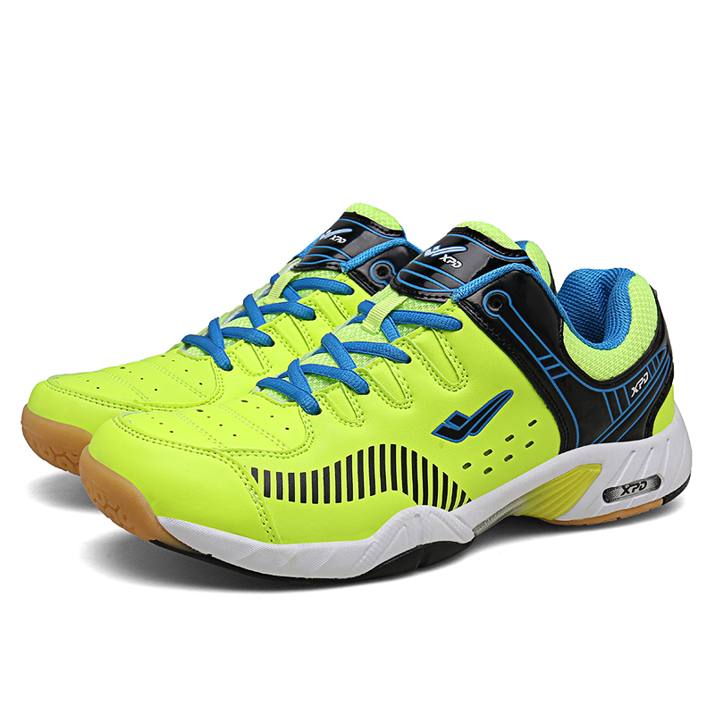 Dame mænd badmintonsko børn indendørs anti-skrid bordtennis sneakers piger sportssko lette volley sneakers: Grøn / 4