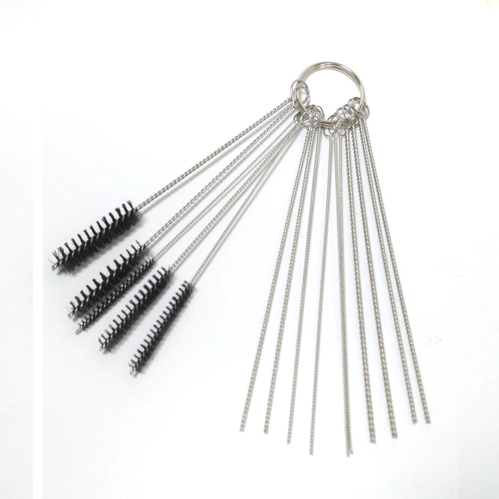 Motorcykel förgasare rengöringsverktyg kol smuts jet ta bort borstar nålar för moped scooter atv carb jets wire cleaner kit: Nålar borstar