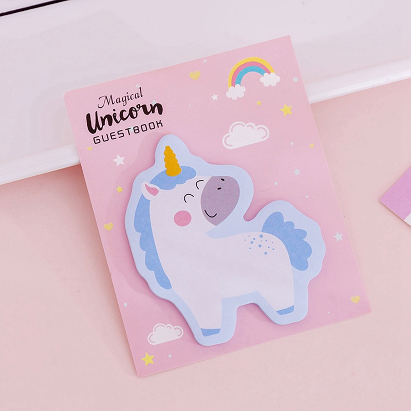 Cute Pink Girls Heart Unicorn Notebook Sticky Notes Student Diary Learning Office Stationery For Girls Learning Supplies: BL