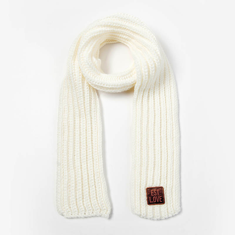 garçons filles hiver écharpe enfants pompon bébé écharpe cou plus écharpes tricot laine foulard: WHITE