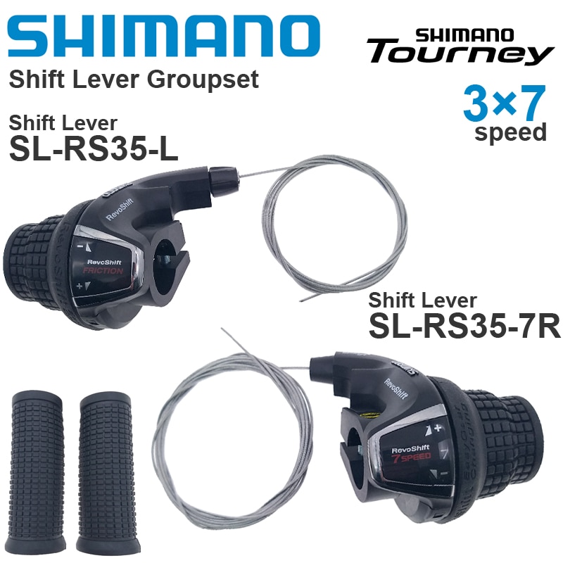 Shimano Tourney Revoshift SL-RS35 Fiets Versnellingspook 3 × 6S 3 × 7S 6V 7V 18 21 Speed Shifters Pairs Omvatten Kabel