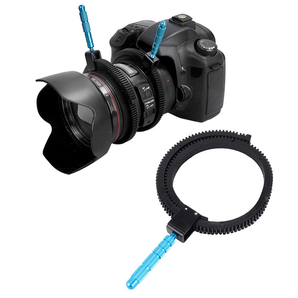 For SLR DSLR Camera Accessories Adjustable Rubber Follow Focus Gear Ring Belt with Aluminum Alloy Grip for DSLR Camcorder Camera