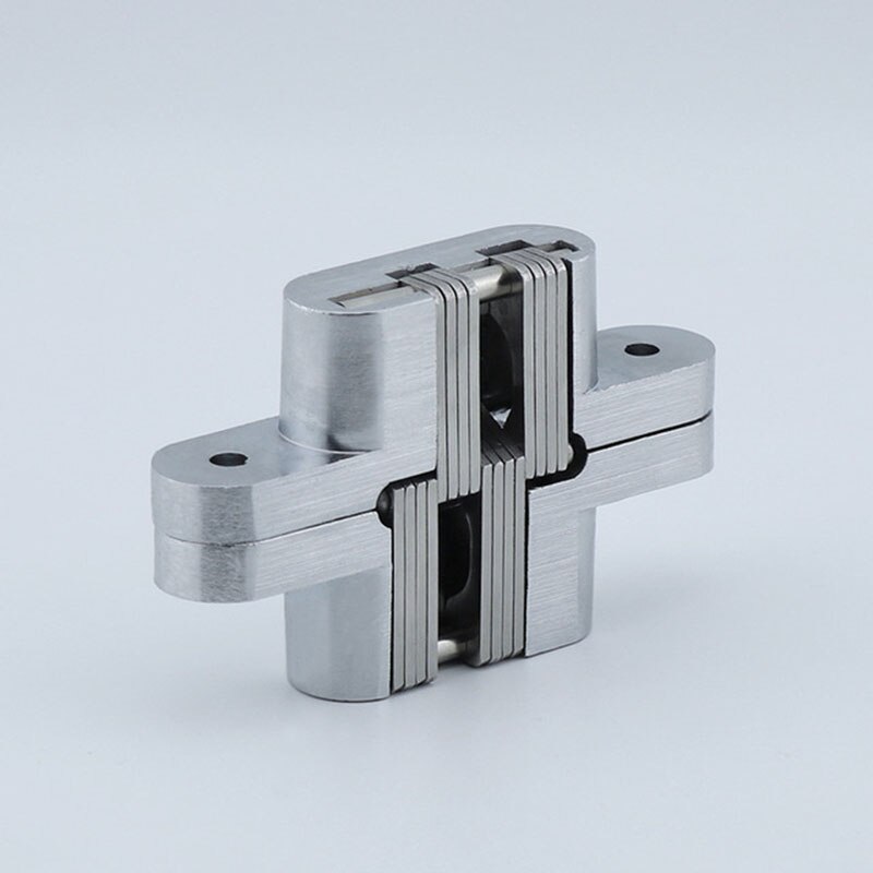 Stainless steel Built-in Concealed Cross Heavy-loading Folding door hinge Hidden double spring door Hinge Furniture hardware 2pc