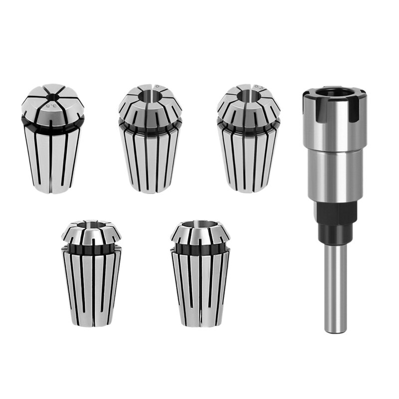 1/4 Inch Shank ER16 Router Collet Adapter Extension Chuck Rod Engraving Machine Extension Rod With Spring Collet Set: Default Title