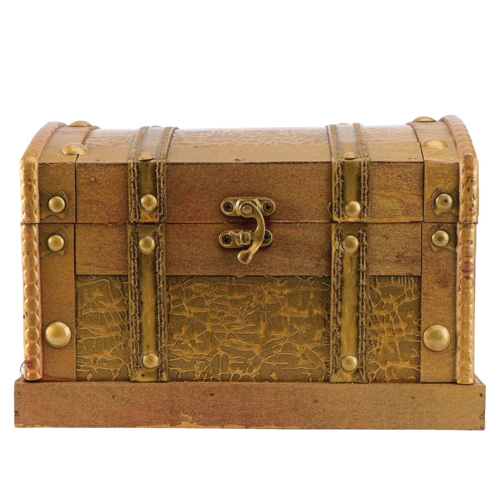 Retro Wooden Pirate Treasure Chest Box Jewelry Storage Organizer Trinket Keepsake Treasure Case Decor Without Lock Size