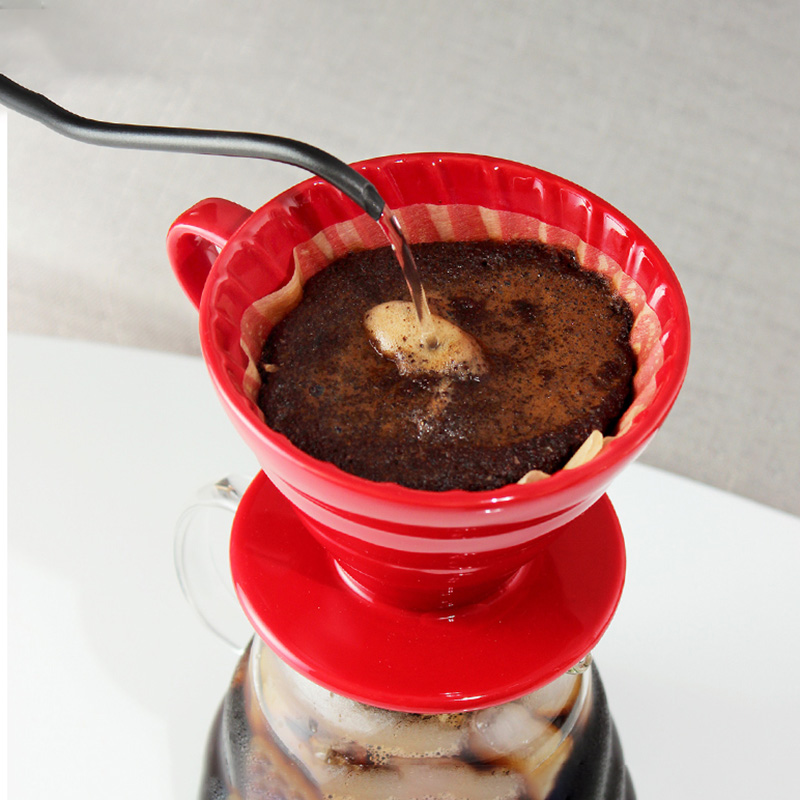 GUNOT Keramik Reusable Kaffee Tropf Filter Tasse Wärme Beständig V60 Stil Kaffee Tropf 2/4 Tassen Separaten Ständer Für kaffee Topf