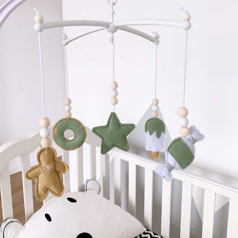 1 Set Nordic Baby Infant Felt Rattles Bed Bell Wind Chimes Toys Kids Children Room Hanging Decorations