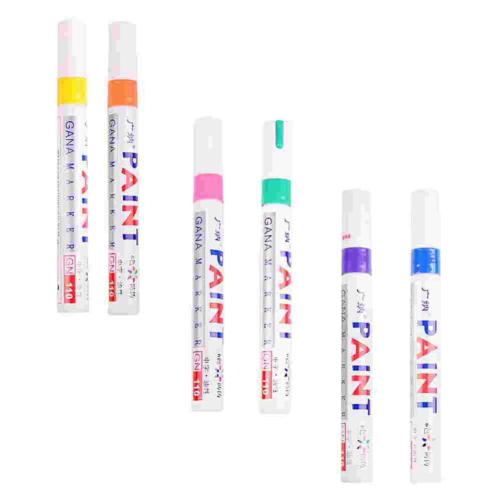 6pcs Durable Paint Pens Car Scratch Repair Pens Car Coat Paint Pens Graffiti Pens: Default Title