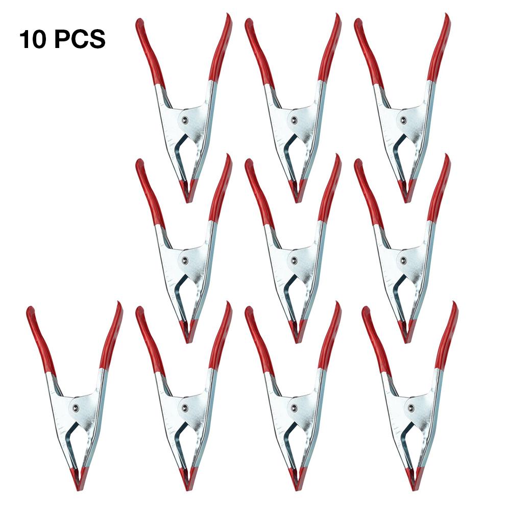 10 Pcs Lente Klem Zware Metalen Clip 4 Inch/6 Inch Met Pvc Gecoat Tips Handvat: 6 inch