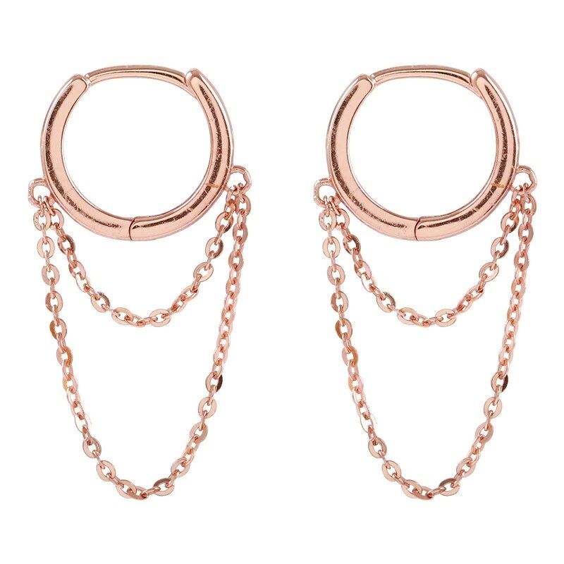 Circle Hoop Earrings for Women Round Earring Jewelry Accessries: Rose Gold Color