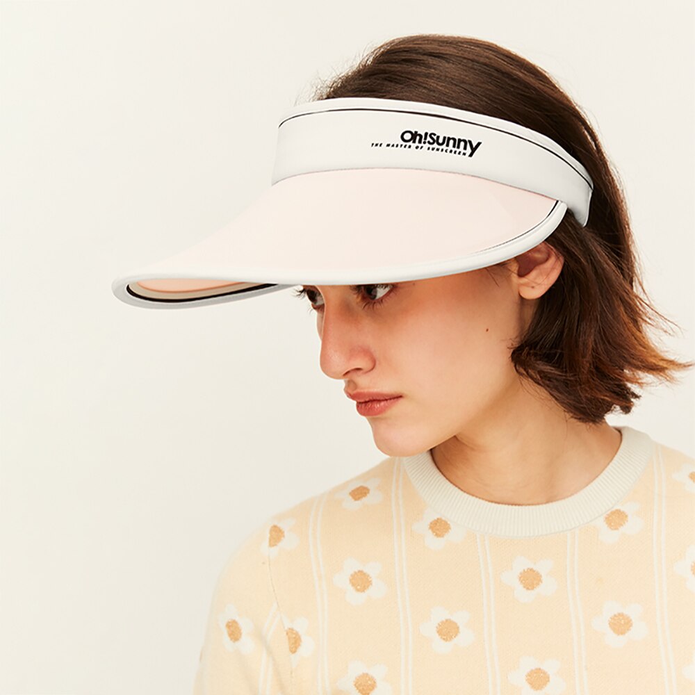 OhSunny Sun Visor Caps Sun Protection Anti-UV Sunhats Sports UPF50+ Sunscreen Hats Unisex Panama Chapeu Feminino Cycling Hat: Roze
