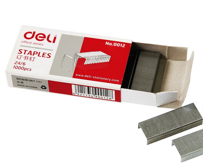 heavy duty staple 24/6 stapler pins size 27mm1000pcs/box Deli office stationery100sheets/70g paper OBT004