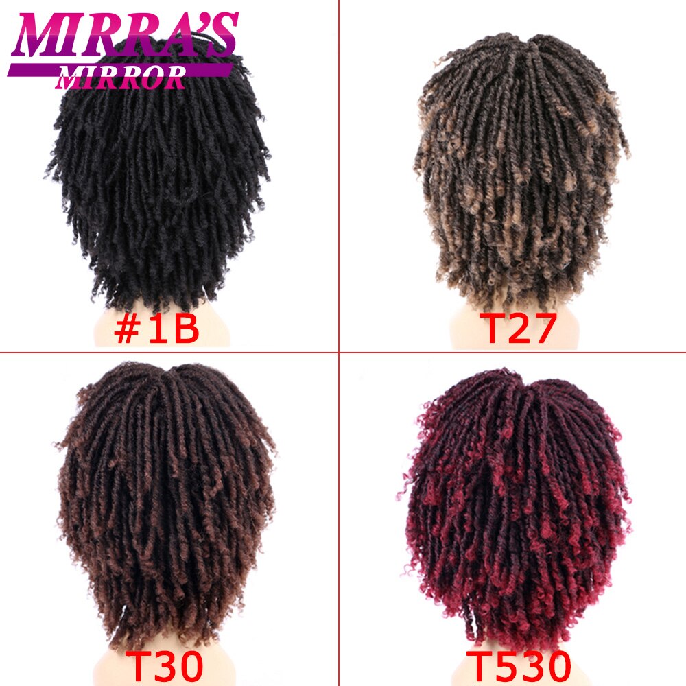 Mirra's Mirror 6inch Synthetic Curly Wig Short Dreadlock Wigs For Women Black Brown Braided Wigs Afro Hair