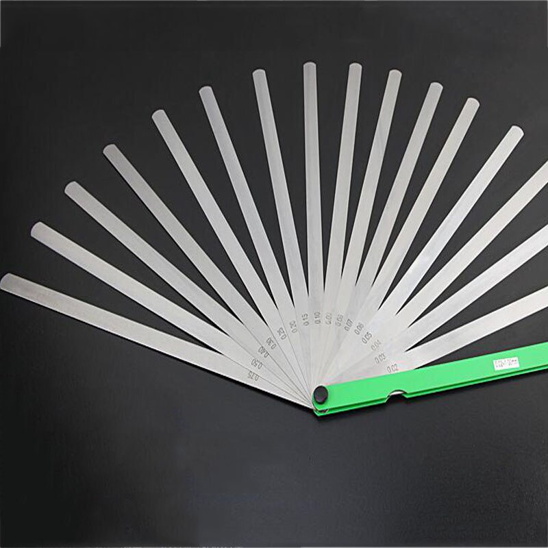 Detachable Feeler Gauge 150mm Length 17 Blade Feeler Measuring Instrument Metric Feeler Gauge 0.02-1.00mm Measuring Tool