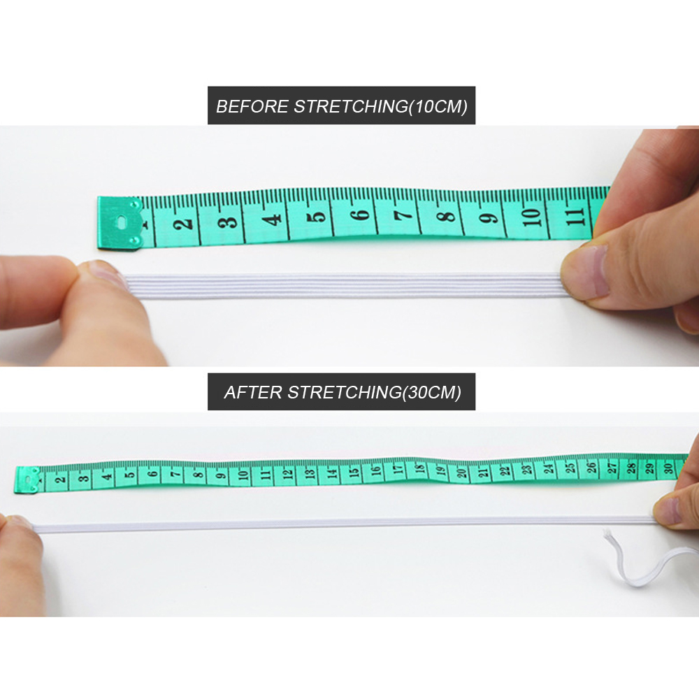 250 Yards Elastic Bands for Sewing Crafts Flat Elastic Band Braided Stretch Strap Cord Roll for Sewing and Crafting