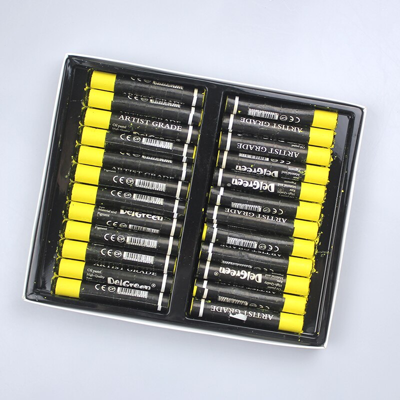 Monochrome Zware Kleurrijke Oliepastels 24 Stks/set 7 Kleuren Ronde Vorm Olie Pastel Krijt Sticks Enkele Kleur Set School Briefpapier