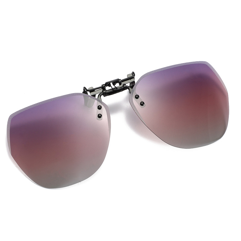Gafas de sol polarizadas sin montura para hombre y mujer, lentes de sol polarizadas con Clip, estilo Retro, a la: 04