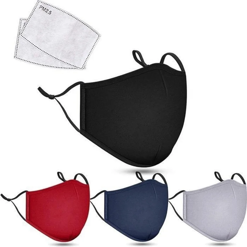 Baumwolle schwarz Maske Mund Gesicht Anti Staub pm2.5 Aktivkohle filter Stoff masken wasch bar wieder verwendbar