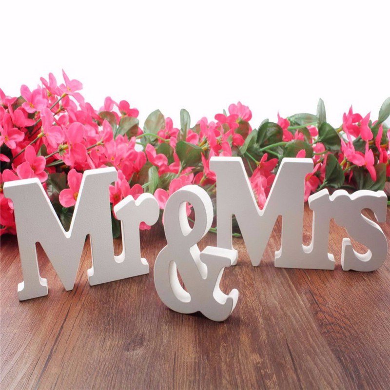 Engels Letters Mr & Mrs Wedding Decoratie Tafel Middelpunt Decor 1 Set