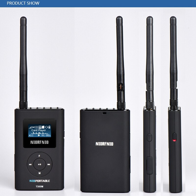 NIORFNIO Handhold Portable PLL FM Transmitter T300M 0.3W Small Output Power MP3 Broadcast Radio Transmitter