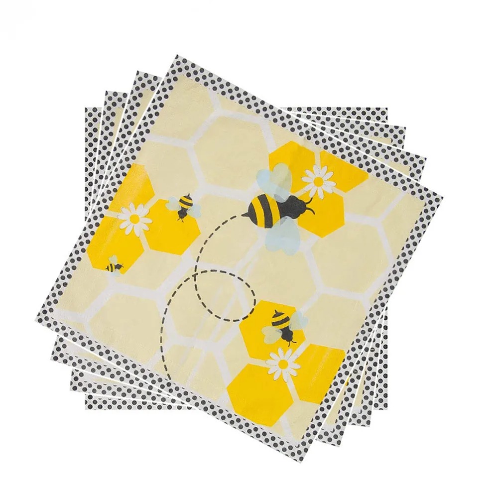 Cute Bumble Bee Honey Bee Party Decorations Cake Topper Banner Balloons Tablecloth For Kids Happy Birthday Party Supplies Decors: Light Grey