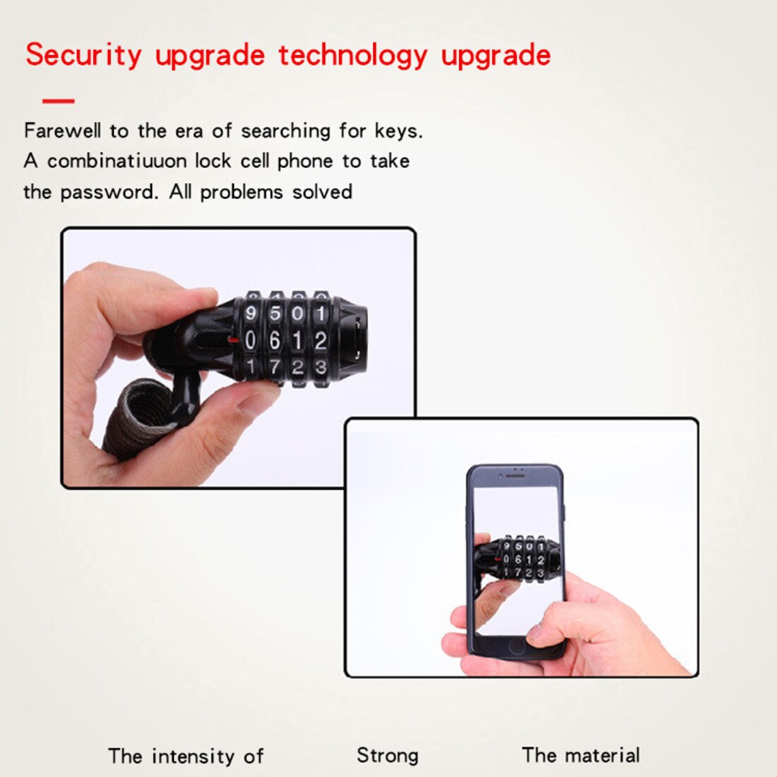 Bike Locks Cable Mini Cycling Combination Bicycle Locks Portable Anti-Theft 4-digit Travel Luggage Locks Helmet Locks