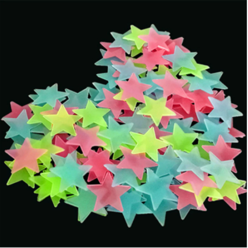 100/50/25 sztuk naklejki ścienne świecące w ciemności dziecko dzieci sypialnia Home Decor kolorowe gwiazdki Luminous fluorescencyjne na ścianę naklejki kalkomania
