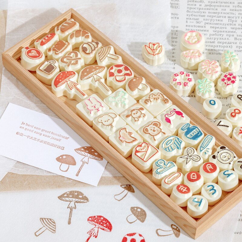 Vintage Mushroom Aniaml Stamp Bullet Journal Rubber Stamps for Scrapbooking Cards Decoration Embossing Craft standard stamp