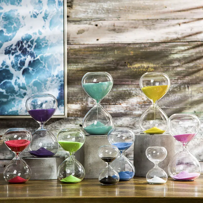 5/10/15/30/60 Minuten Sanduhr Sanduhr Zeit Management Werkzeug Kreative Glas Sanduhr Ornamente schreibtisch Hause Dekorative Spielzeug