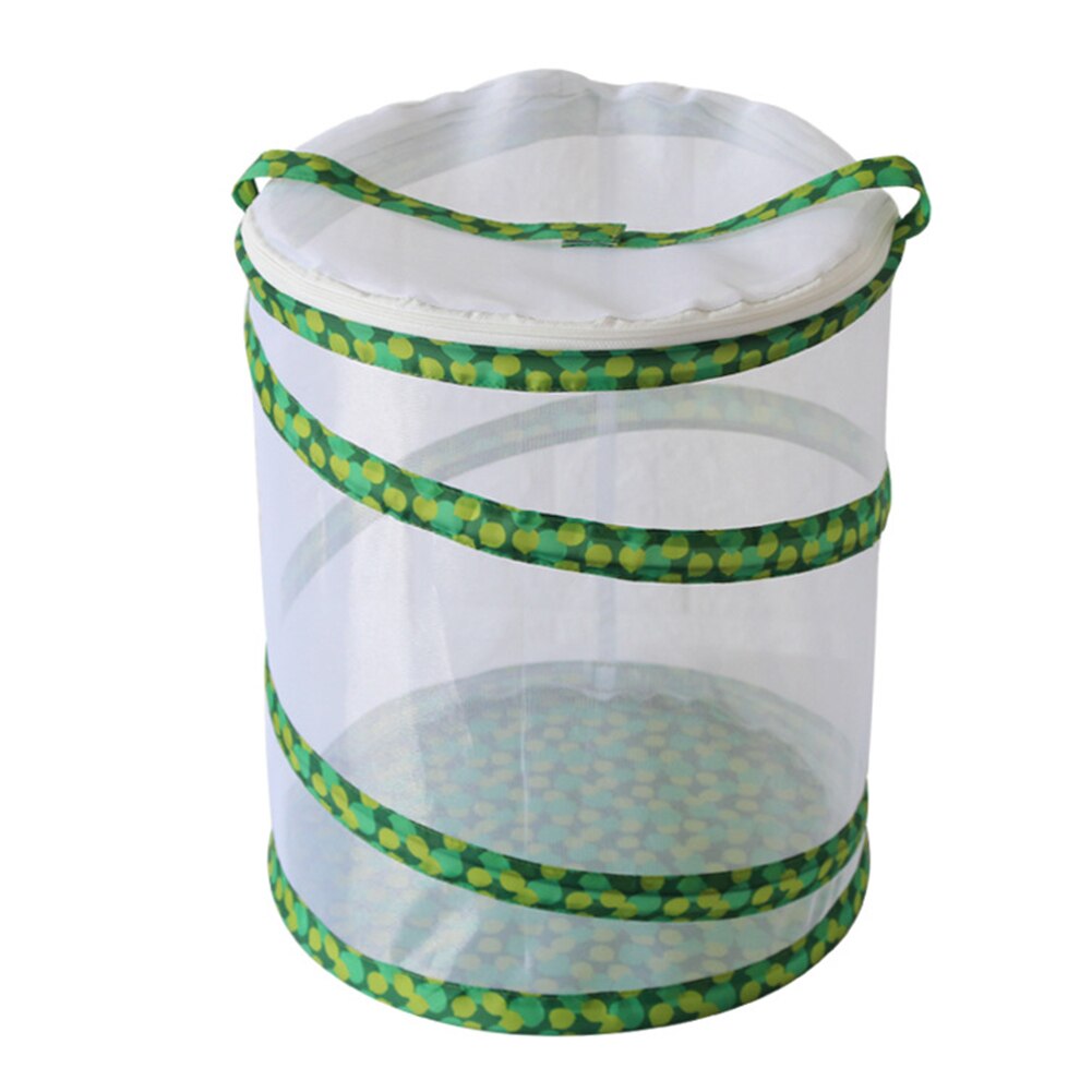 Mini fjäril bostäder livsmiljö insekt nät bur bugg terrarium bönsyrsa stick insekt fjäril cylindrisk popup bur låda: Svart
