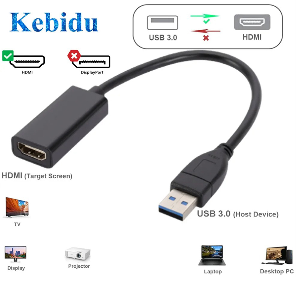 1080P USB 3.0 naar HDMI-compatibele converterkabel Multi Display grafische adapter voor pc Laptop Projector HDMI externe videokaart
