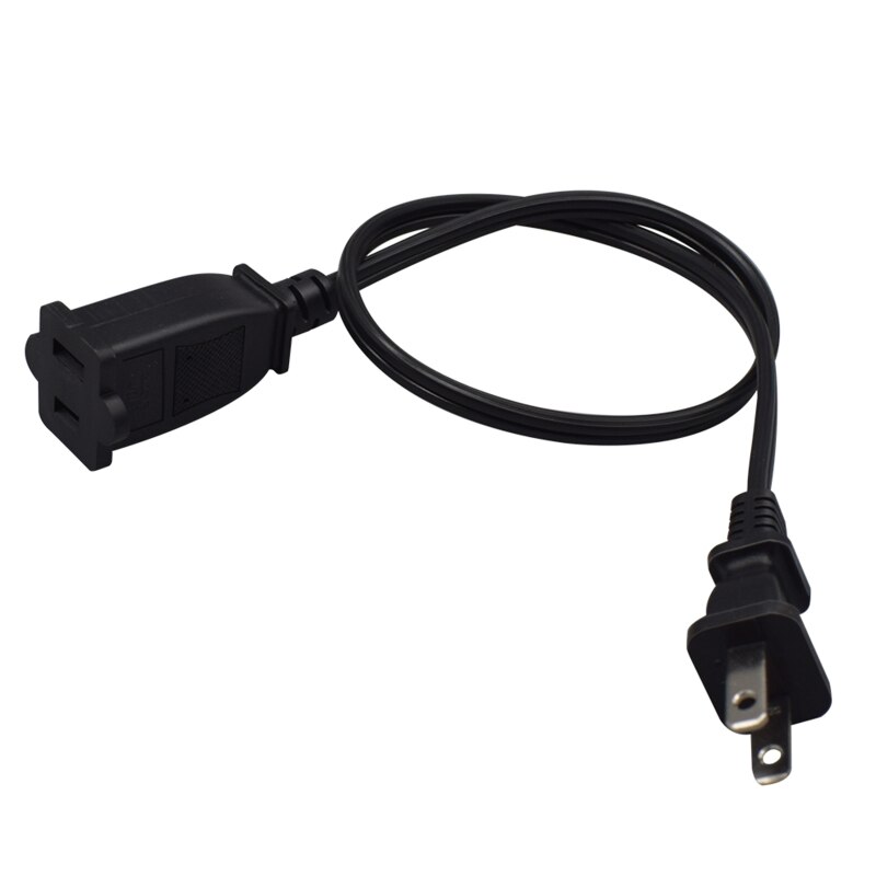 US Plug Male to Female Power Supply Extension Cord 2Pin Extension Cord for Charger Lamp Power Adapter 2x18AWG Cord