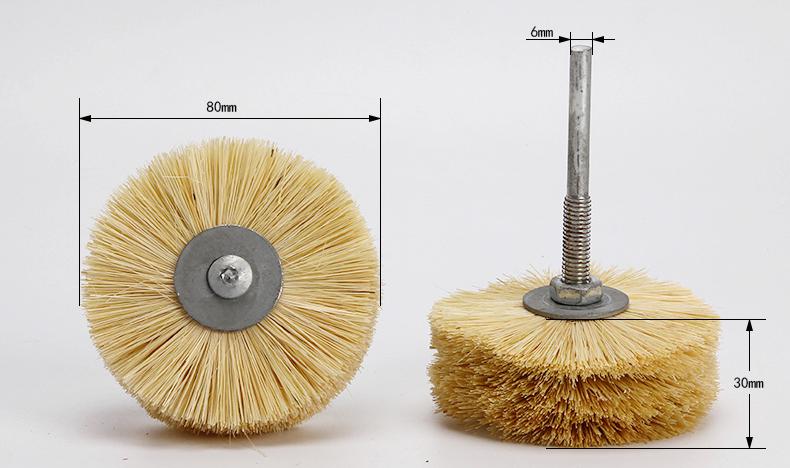 Cabezal de filamento de Sisal abrasivo, cepillo de rueda de carpintería, Banco de pulido duradero, amoladora para Metal, piedra, madera