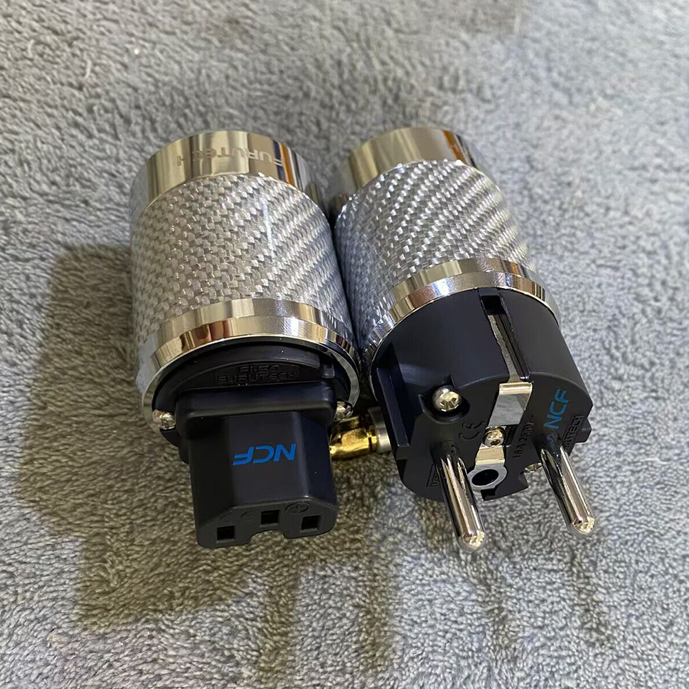 Schuko Furutech FI-E50 FI-50M FI-50 NCF Nano Crystal UE/EE. UU. Fuente de alimentación chapada en rodio adaptador de conector 15A/250V Hifi