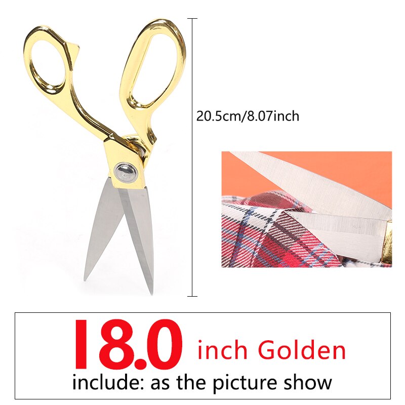 Triangular And Round Tooth/Household Clothing Scissors, Sewing Fabric/Leather Craft/Paper Decoration/Garment Making: Gold scissors 8