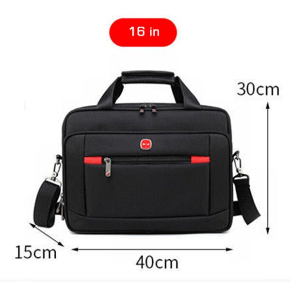 Borsa a tracolla per Computer con protezione multifunzionale Casual da lavoro in materiale di Nylon da uomo: Black