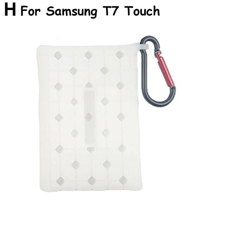 Portable SSD PSSD Sleeve Skin Hard Disk Hard Drive Protective Cover Anti-fall Silicone Case For Samsung T7: H
