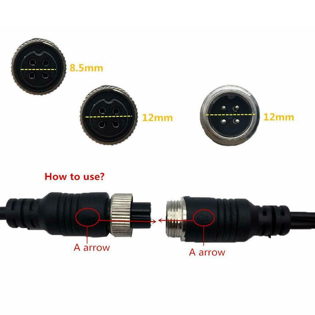 Cable de aviación de 4 pines para videovigilancia, conector RCA con Audio de vídeo y Cable de cámara de alimentación de CC, conector de Audio/RCA para micrófono, 1 Uds.